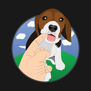 Beagle Puppy biting finger T-Shirt