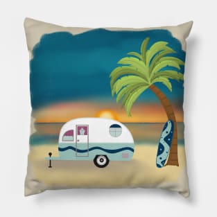 Beach caravan fun Pillow