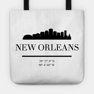 NEW ORLEANS LOUISIANA BLACK SILHOUETTE SKYLINE ART Tote