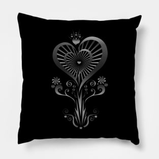 Heart Flower - Silver Pillow