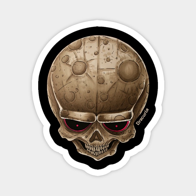 Skull moon Magnet by Dracuria