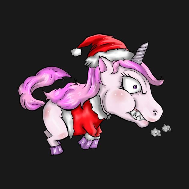 Angry Christmas Unicorn Xmas Funny Christmas by TheTeeBee