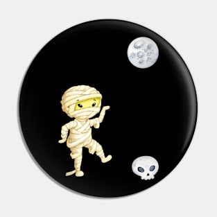 Halloween Mummy Skull Pin