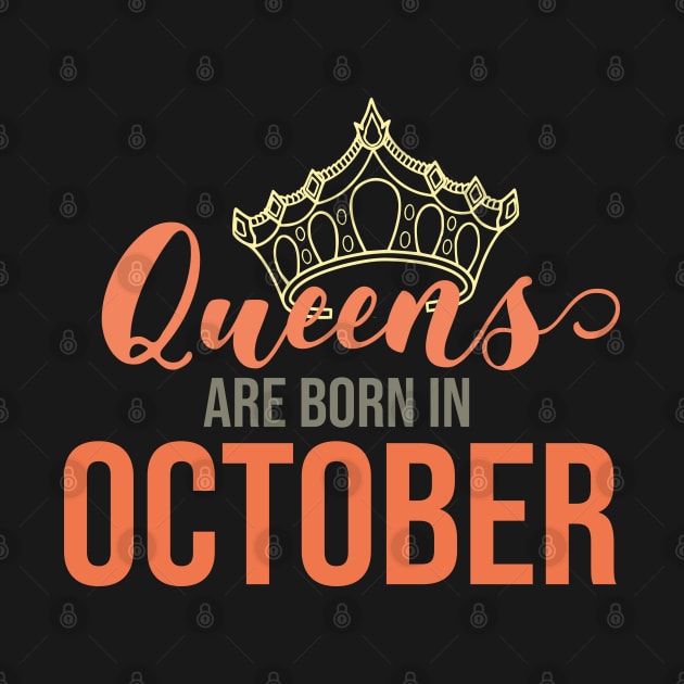 Queens Are Born In October Birthday Graphic by PlusAdore