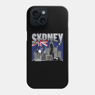 Sydney Australia Skyline Vintage Australian Flag Phone Case