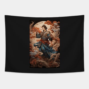 Prince of Poets Japanese Vintage Kabuki-style Art Tapestry