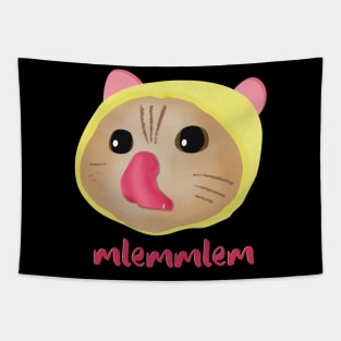 funny cute cat face mlem mlemmlem shirt Tapestry