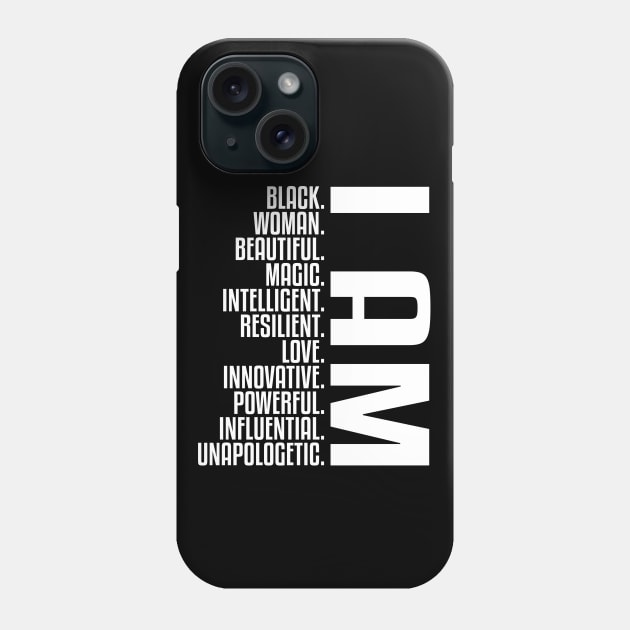 I Am Black, Woman, Beautiful. | African American | Black Lives | Black Women Matter Phone Case by UrbanLifeApparel