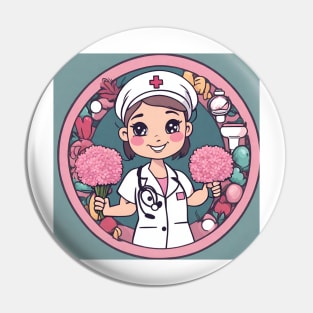 A cute nurse wearing Pin