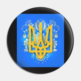 Ornate Ukrainian Trident Pin