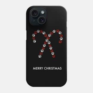 Made of paw prints christmas candy paw print Phone Case