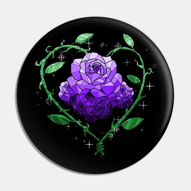 Purple Crystal Flower Pin by Saira Crystaline