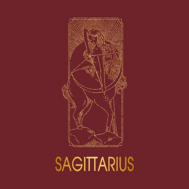 Golden Sagittarius Zodiac Sign by xposedbydesign