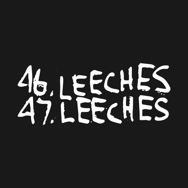 46 Leeches 47 Leeches Doodle White by Mijumi Doodles