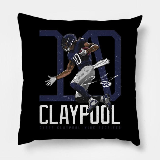 Chase Claypool Chicago Bold Number Pillow by Chunta_Design