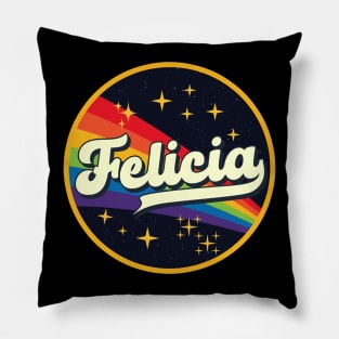 Felicia // Rainbow In Space Vintage Style Pillow