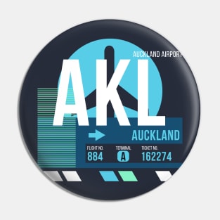 Auckland (AKL) Airport // Sunset Baggage Tag Pin