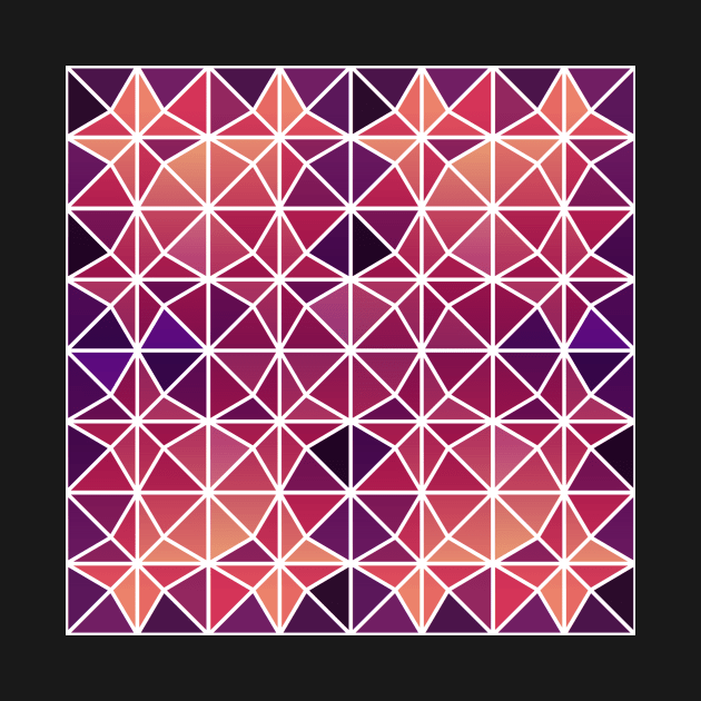 Sunset Geometric Grid Pattern by tanyadraws