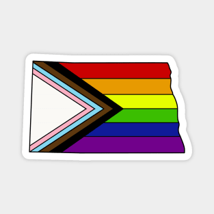 Progress pride flag - North Dakota Magnet