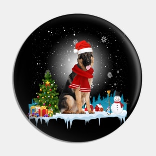 Funny German Shepherd Christmas T-shirt Pin