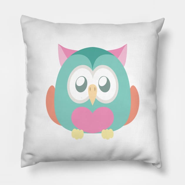 Colorful owl Pillow by GazingNeko