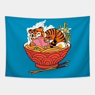 Tiger Loves Ramen Tapestry