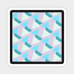 Modern Pastel Pink Blue Green Geometric Triangle Pattern Magnet