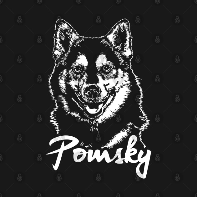 Funny Proud Pomsky dog portrait gift by wilsigns