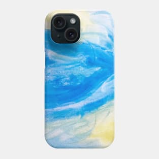 Watercolor Light Blue and Yellow Pattern watercolour painting blue aesthetic Phone Case