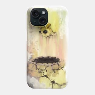 'Boing' (surreal rabbit - fish thing on a trampoline?) Phone Case