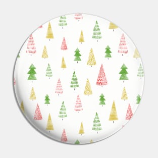 Watercolor Winter Christmas Tree Forest Pin