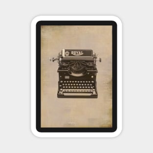 Monochrome black & white Vintage typewriter faded effect. Gift for writer. Magnet