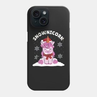 Snow unicorn , Snownicorn Christmas unicorn t-shirt design Phone Case