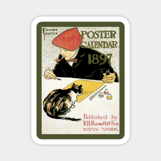 1897 Poster Calendar by Edward Penfield Magnet by MasterpieceCafe