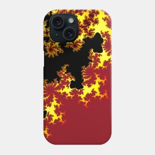 Mandelbrot Fractal 8 red black yellow Phone Case