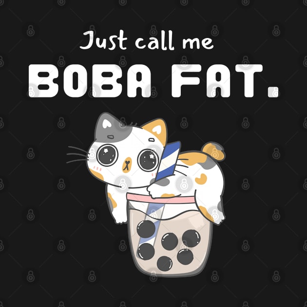 Boba Fat kitten over Boba tea by Duck Cloud 9