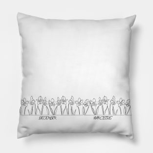 December Birth Month Flower - Narcissus Pillow