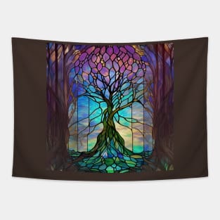 Stained Glass Tree Tapestry