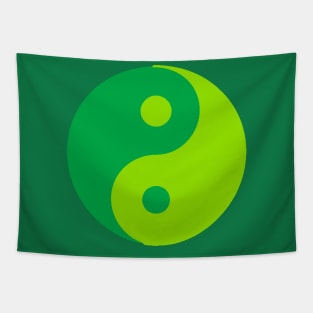 Yin Yang in shades of green Tapestry