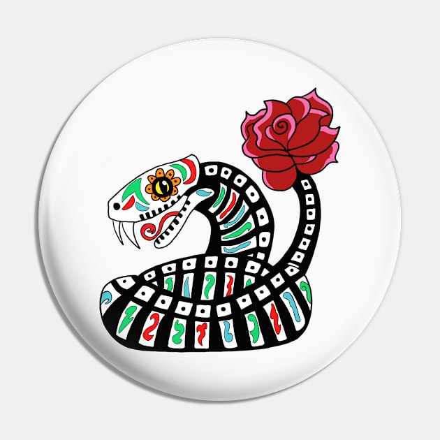 Dia de los Muertos Snake Pin by SNK Kreatures