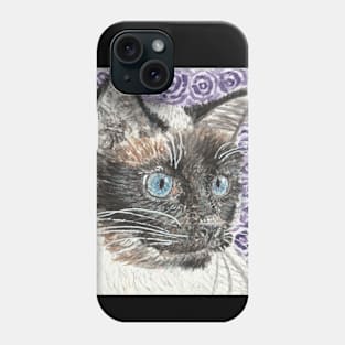Siamese cat  face  blue eyes Phone Case