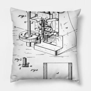 Bullet Machine Vintage Patent Hand Drawing Pillow