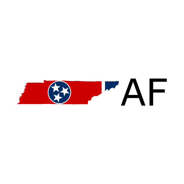 Tennessee Flag State Outline AF (black) by Big Term Designs