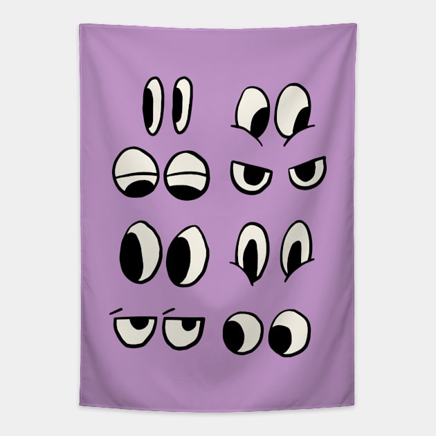 Cartoon Eyes Tapestry by JunkyDotCom