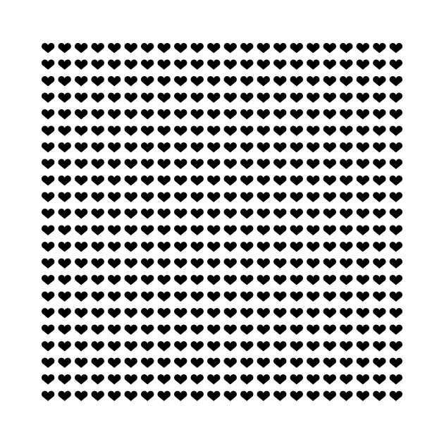 Black Hearts Pattern by Kelly Louise Art