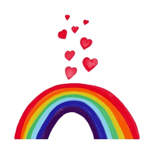 Rainbow LGBT hearts design T-Shirt