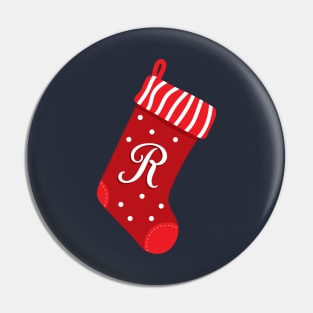 Christmas Stocking with Letter R Pin