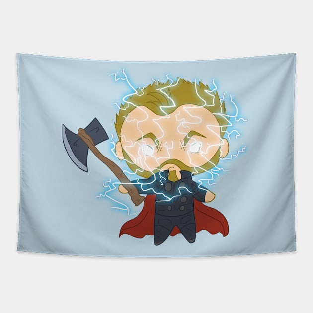 Chibi Thor God of Thunder Tapestry by kelsmister