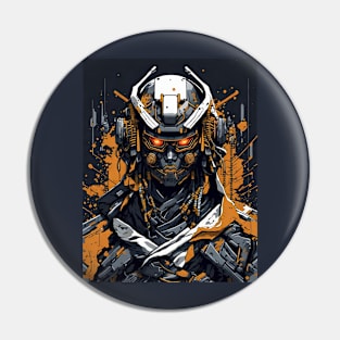 robot ninja streetwear t-shirt design Pin