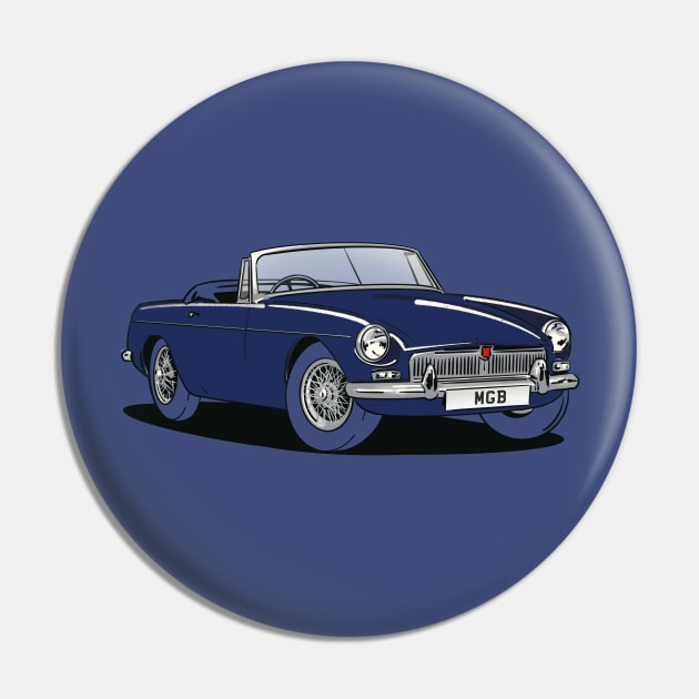 MGB Vintage Classic British Car in Blue Pin by Webazoot